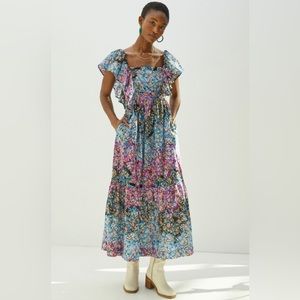 Anthropologie Clementina Eyelet Maxi Dress - Size XS